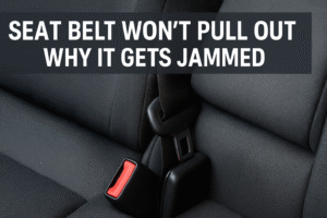 seat belt won't pull out jammed