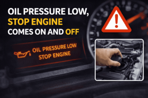 oil pressure low stop engine comes on and off