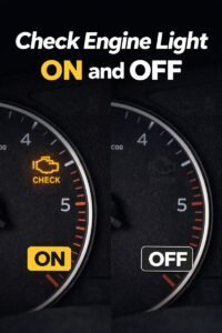 check engine light on and off