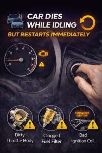 car dies while idling but restarts immediately