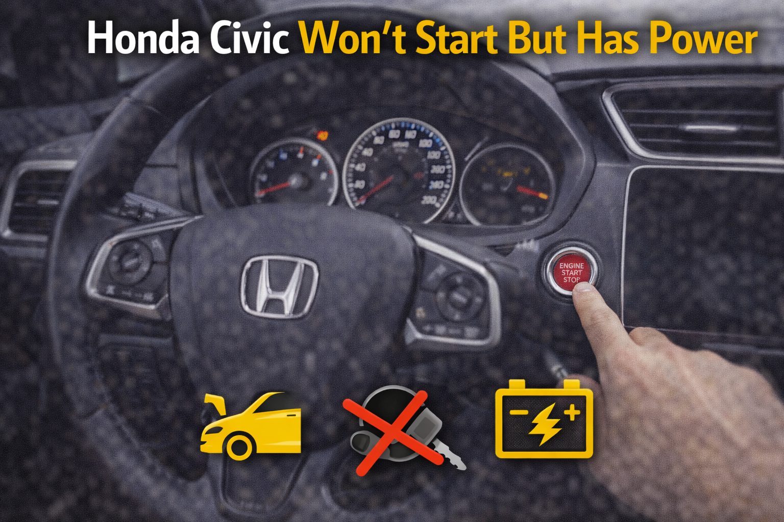 honda civic won't start but has power