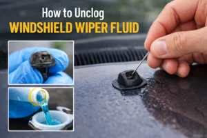 how to unclog windshield wiper fluid